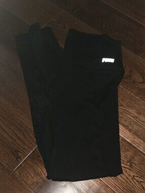 PINK Victoria's Secret Black Leggings with Small Logo